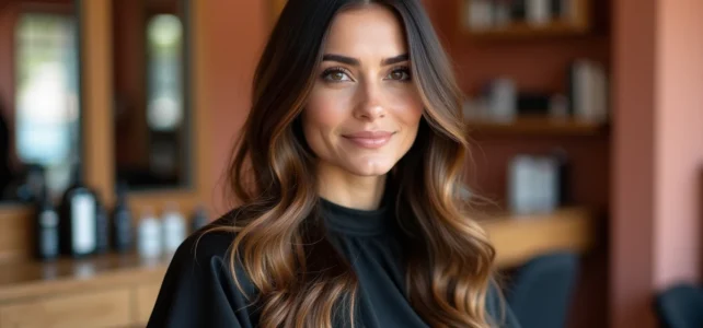Balayage caramel et miel : sublimer des cheveux châtain foncé avec élégance Balayage caramel et miel : sublimer des cheveux châtain foncé avec élégance