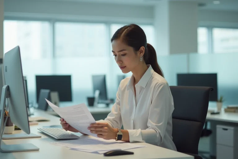 Femme d affaires au bureau en réunion de travail