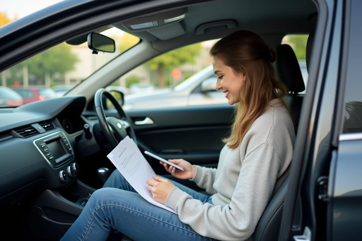 Femme dans une voiture d